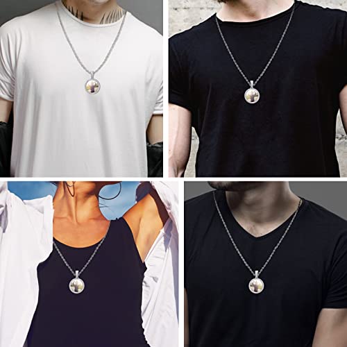 TUHE Custom Picture Necklace Personalized Photo Pedant Necklace For Men Women Customized Memorial Chain With Picture Circle Engraved Rip Medallion Necklaces