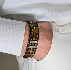 Men's Natural Tiger's Eye Stone Energy Bracelet