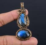 Labradorite Copper Wire Wrapped Pendant Gift