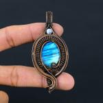 Labradorite Copper Wire Wrap Dainty Pendant