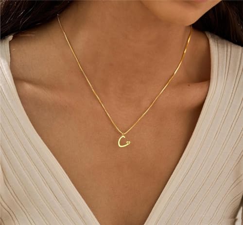 Tituthia Initial Necklaces for Women, Cute K Letter Waterproof Ncklace 14K Gold Plated Heart Pedant Choker Name Necklace Personalized Customized Monogram Necklace Trendy Jewelry for Women s Stuff Gifts
