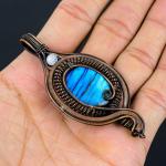 Labradorite Copper Wire Wrap Dainty Pendant
