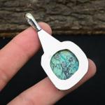 Chrysocolla Gemstone Pendant in Sterling Silver
