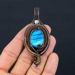 Labradorite Copper Wire Wrap Dainty Pendant