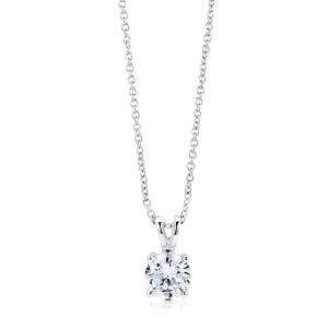 2Ct Sterling Silver Round Cut CZ Pendant Necklace
