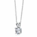 2Ct Sterling Silver Round Cut CZ Pendant Necklace