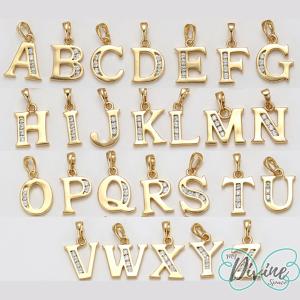 Gold Plated Initial Letter Pendant Necklace