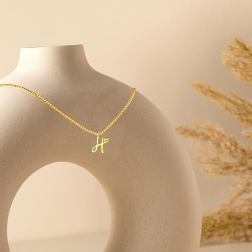 Tituthia Initial Necklaces for Women, Cute K Letter Waterproof Ncklace 14K Gold Plated Heart Pedant Choker Name Necklace Personalized Customized Monogram Necklace Trendy Jewelry for Women s Stuff Gifts