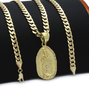 18k Gold Plated Guadalupe Hip-Hop Pendant Necklace