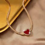 Gold Plated Heart Pendant Necklace for Women
