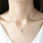 2Ct Sterling Silver Round Cut CZ Pendant Necklace