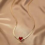 Gold Plated Heart Pendant Necklace for Women