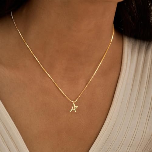Tituthia Initial Necklaces for Women, Cute K Letter Waterproof Ncklace 14K Gold Plated Heart Pedant Choker Name Necklace Personalized Customized Monogram Necklace Trendy Jewelry for Women s Stuff Gifts