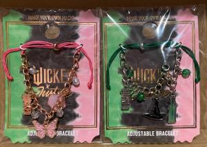 Set of 2 Adjustable Charms Bracelets: Glinda & Elphaba