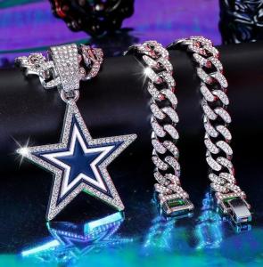 Dallas Cowboys Silver Pendant with 24" Chain