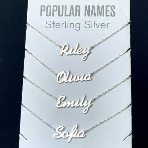 Personalized Sterling Silver Name Plate Necklace