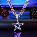 Dallas Cowboys Silver Pendant with 24" Chain