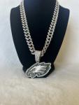 Dallas Cowboys Silver Pendant with 24" Chain