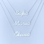 Personalized Sterling Silver Name Plate Necklace