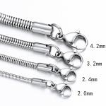 Stainless Steel Round Snake Chain Necklace 7-47