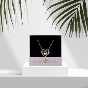 Heart Necklace - Stainless Steel Double Heart Pendant