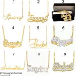 Custom Gold Plated Nameplate Script Necklace