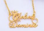 Custom Gold Plated Nameplate Script Necklace
