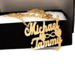 Custom Gold Plated Nameplate Script Necklace