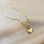 18K Gold Floating Heart Pendant Necklace