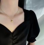 18K Gold Floating Heart Pendant Necklace