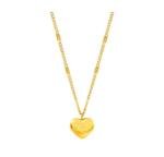 18K Gold Floating Heart Pendant Necklace