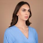 Sterling Silver Heart Charm Necklace with Zirconia