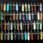 Chakra Quartz Crystal Point Pendant Necklace Set
