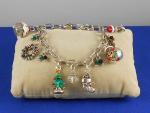 Silver Plated Holiday Charm Bracelet with Snowman