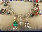 Silver Plated Holiday Charm Bracelet with Snowman