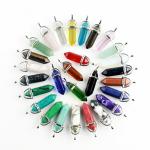 Chakra Quartz Crystal Point Pendant Necklace Set