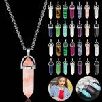 Chakra Quartz Crystal Point Pendant Necklace Set