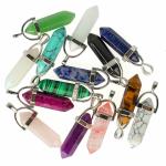 Chakra Quartz Crystal Point Pendant Necklace Set