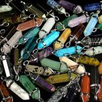 Chakra Quartz Crystal Point Pendant Necklace Set