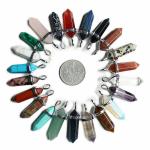 Chakra Quartz Crystal Point Pendant Necklace Set