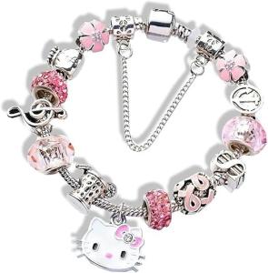 Hello Kitty Adjustable Stainless Steel Charm Bracelet