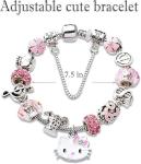 Hello Kitty Adjustable Stainless Steel Charm Bracelet