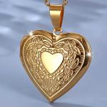 Gold Plated Heart Locket Necklace for Women