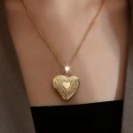 Gold Plated Heart Locket Necklace for Women
