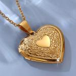 Gold Plated Heart Locket Necklace for Women