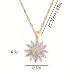Flower Pendant Necklace in 18K Gold Plated Steel