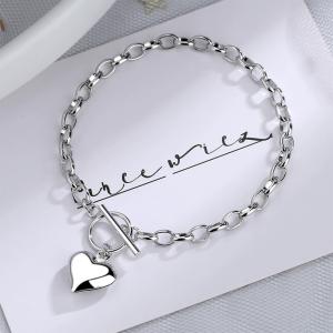 Heart Charm Bracelet in 925 Sterling Silver