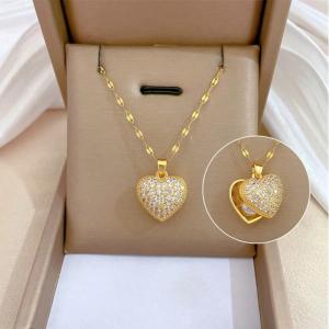 Gold Plated Heart Locket Necklace with Beads