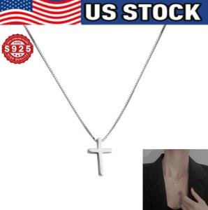 Sterling Silver Adjustable Cross Pendant Necklace