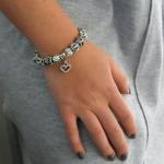 Gold Plated Crystal Heart Charm Bracelet